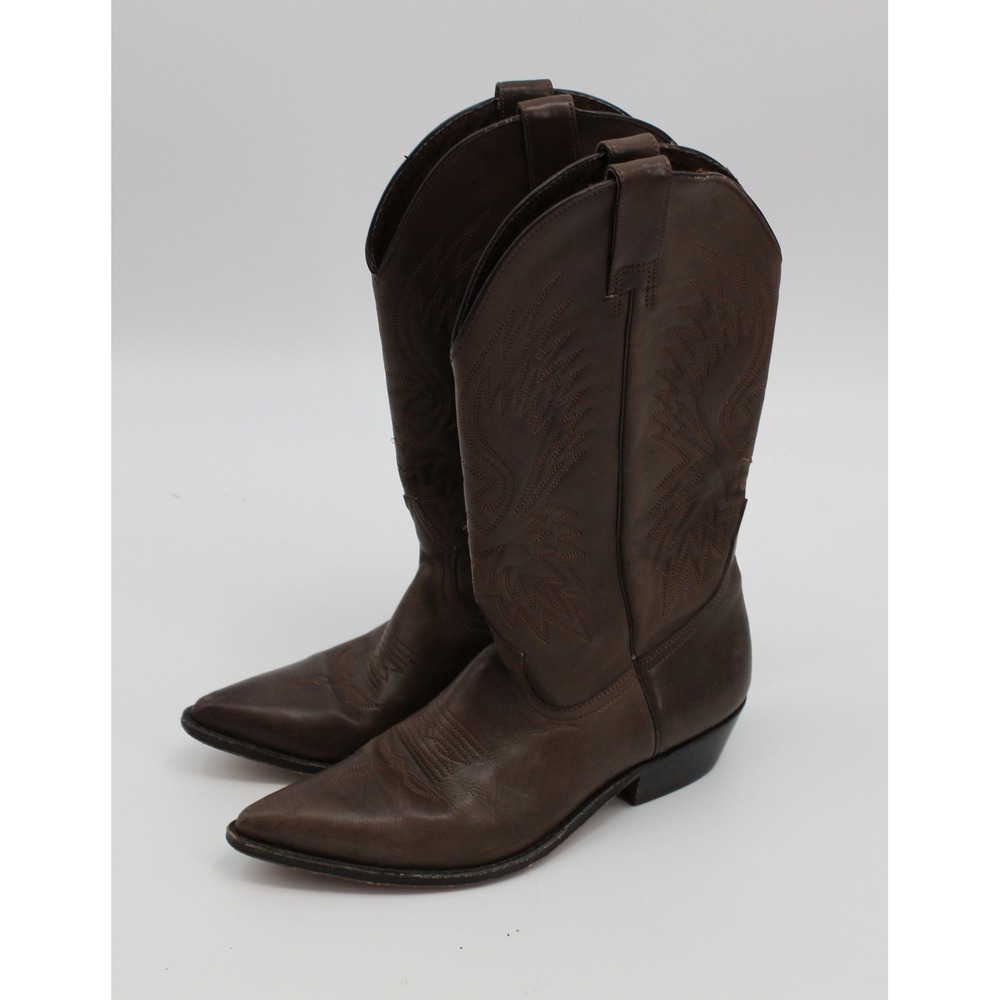 Seychelles Vintage Brown Leather Western Cowboy Boots Stiched Eagle Made in Mexi